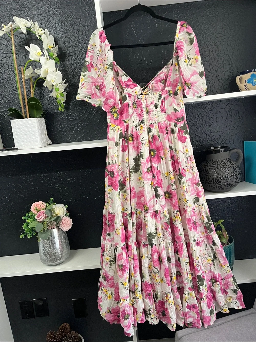 Abercrombie & Fitch Pink Floral Maxi Dress L